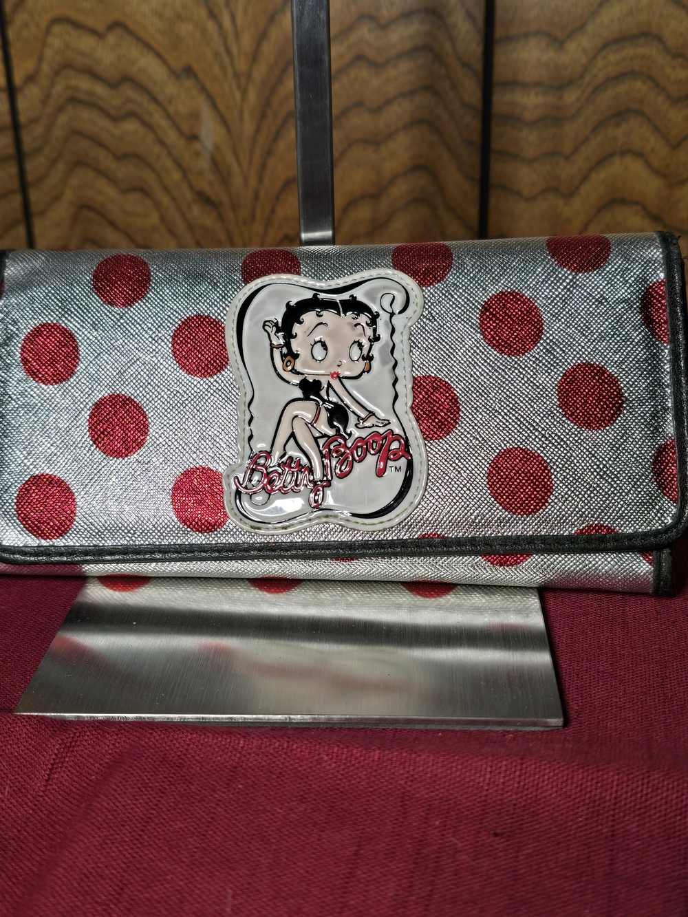Betty Boop Silver Polka Dot Wallet - Red Dots
